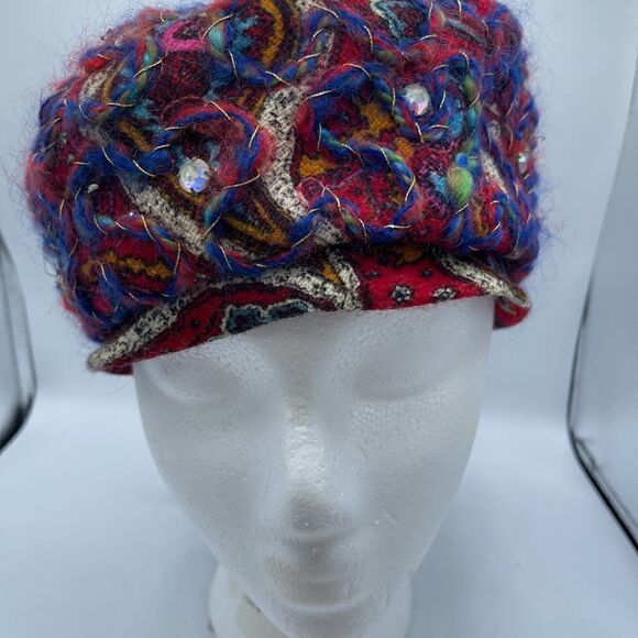  Coralie RARE Vintage Retro Paisely Yarn Turban Style Hat - Picture 7 of 10